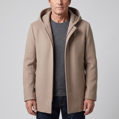 100% WOOLEN HOODED COAT