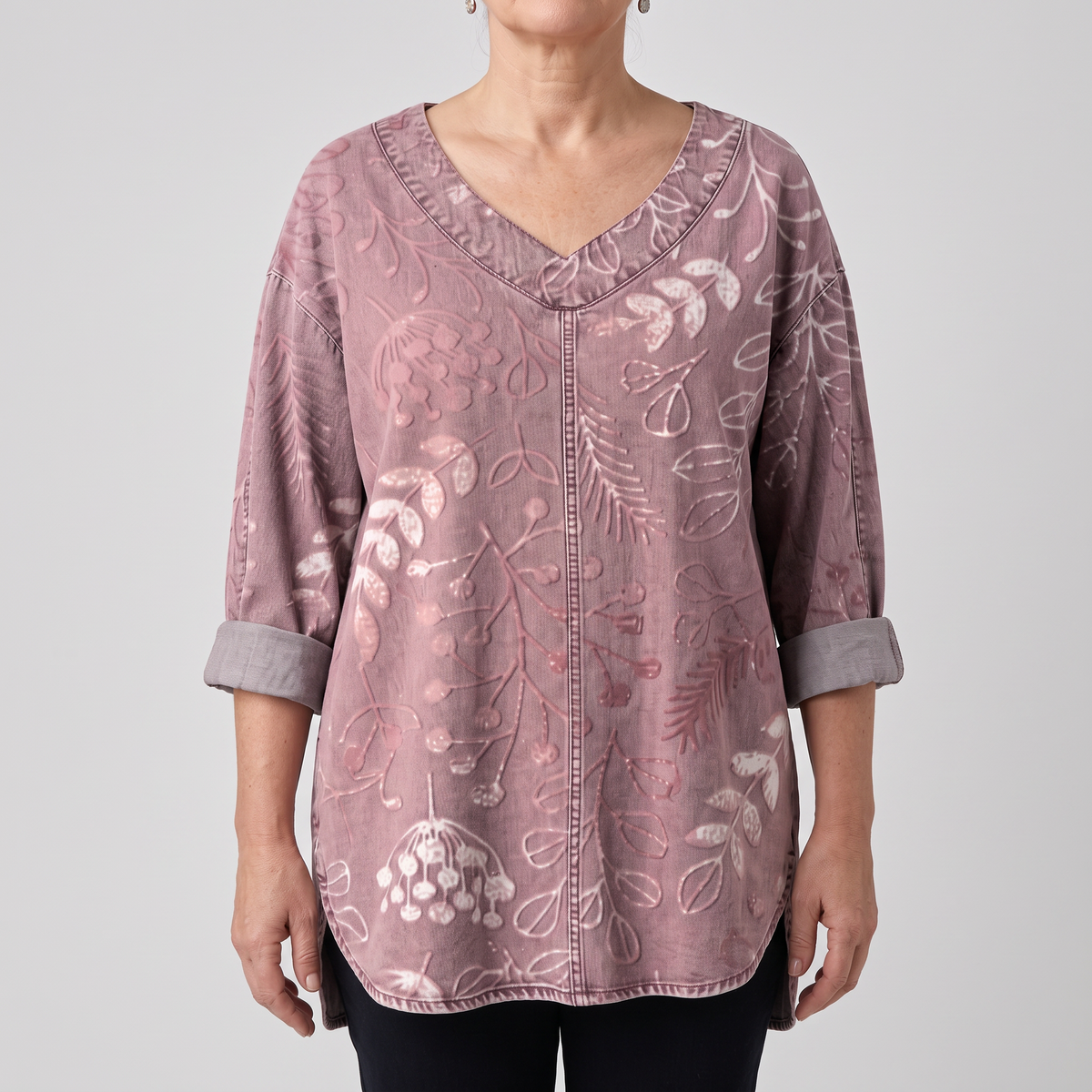 ELVERA LEAF PRINT BLOUSE