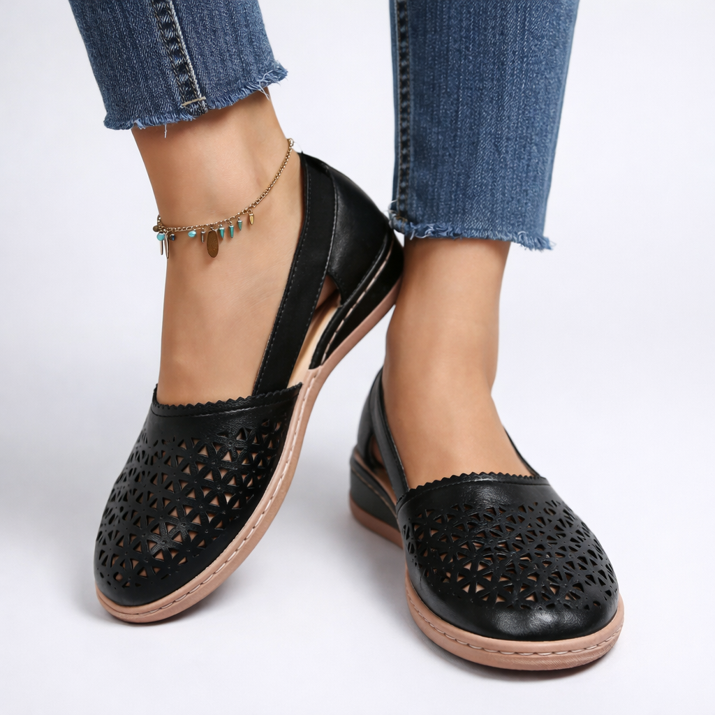 MIRENA GRACE LEATHER FLATS