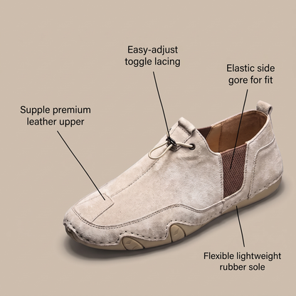 LORENZO GENUINE LEATHER SLIP-ONS