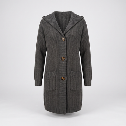 WARM ESSENTIAL HOODED CARDIGAN