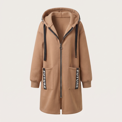 CASUAL LUXE HOODED SWEATSHIRT COAT