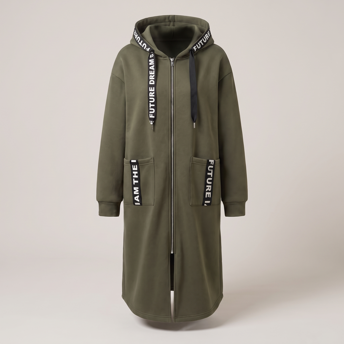 CASUAL LUXE HOODED SWEATSHIRT COAT