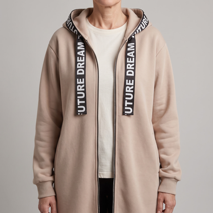 CASUAL LUXE HOODED SWEATSHIRT COAT