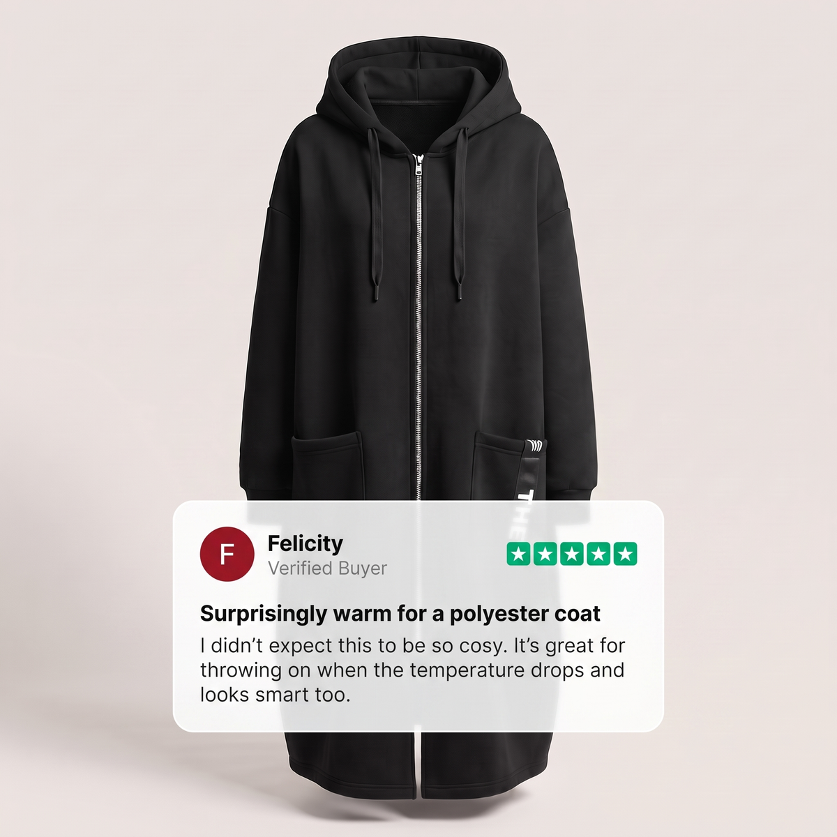 CASUAL LUXE HOODED SWEATSHIRT COAT
