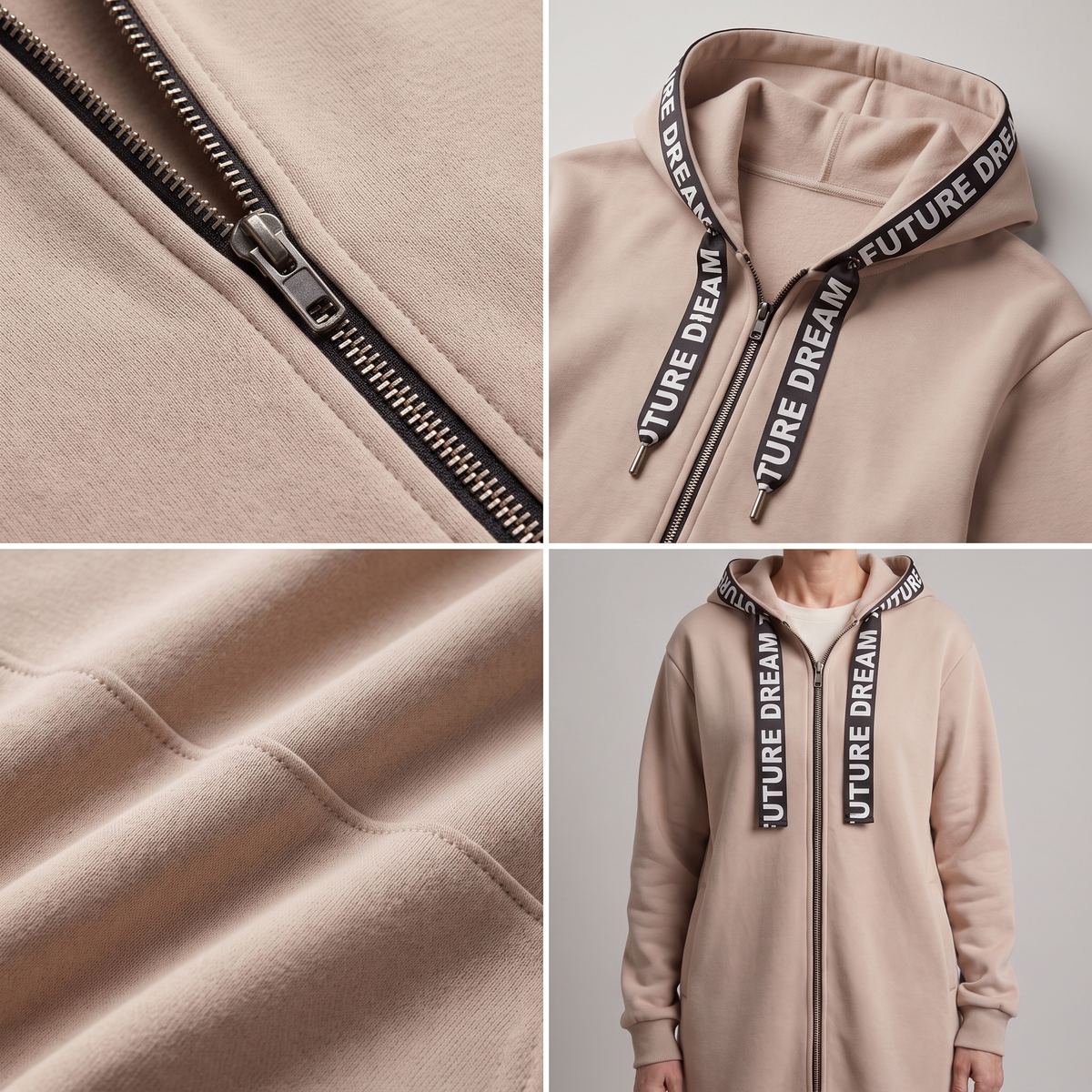 CASUAL LUXE HOODED SWEATSHIRT COAT