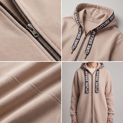 CASUAL LUXE HOODED SWEATSHIRT COAT