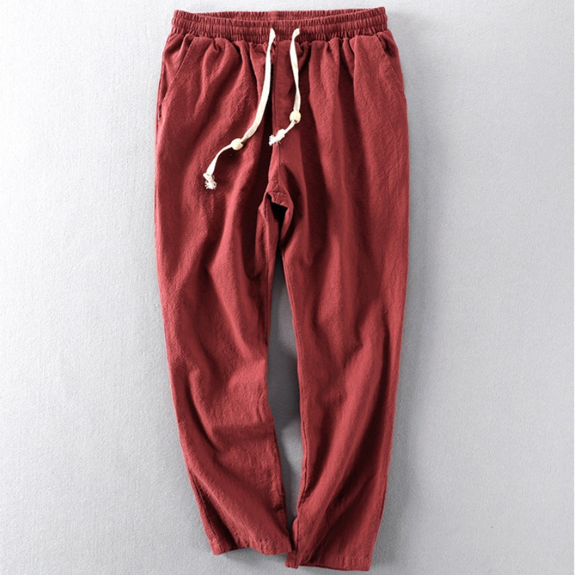 RELAXED LINEN BLEND TROUSERS