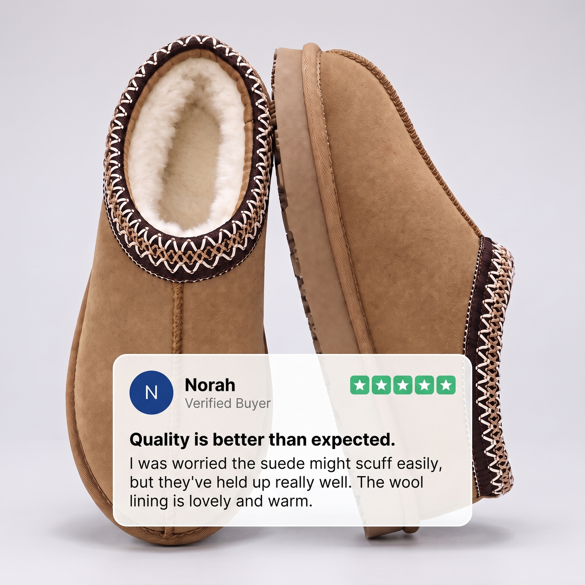 COSY FUR LINED WINTER SLIPPERS