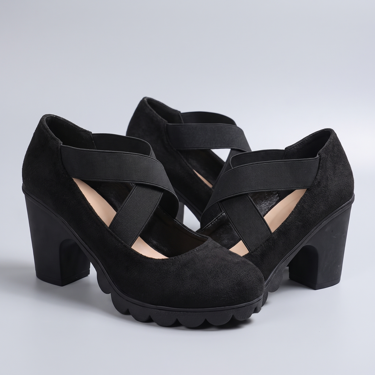 ELEGANT COMFORT BLOCK HEEL SHOES