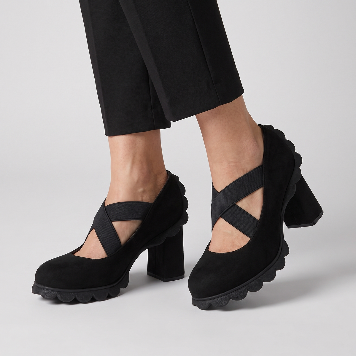ELEGANT COMFORT BLOCK HEEL SHOES