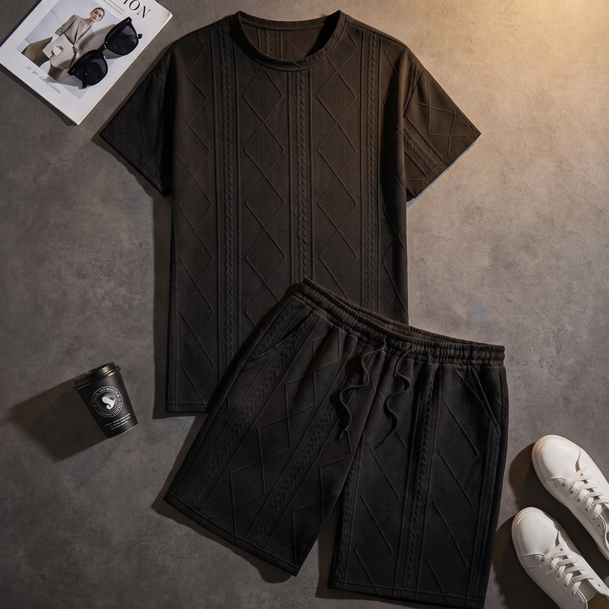 HALDMERE TEXTURED KNIT LOUNGE SET