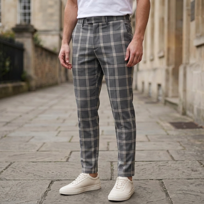 CHESTERFIELD SLIM-FIT CHECKED TROUSERS
