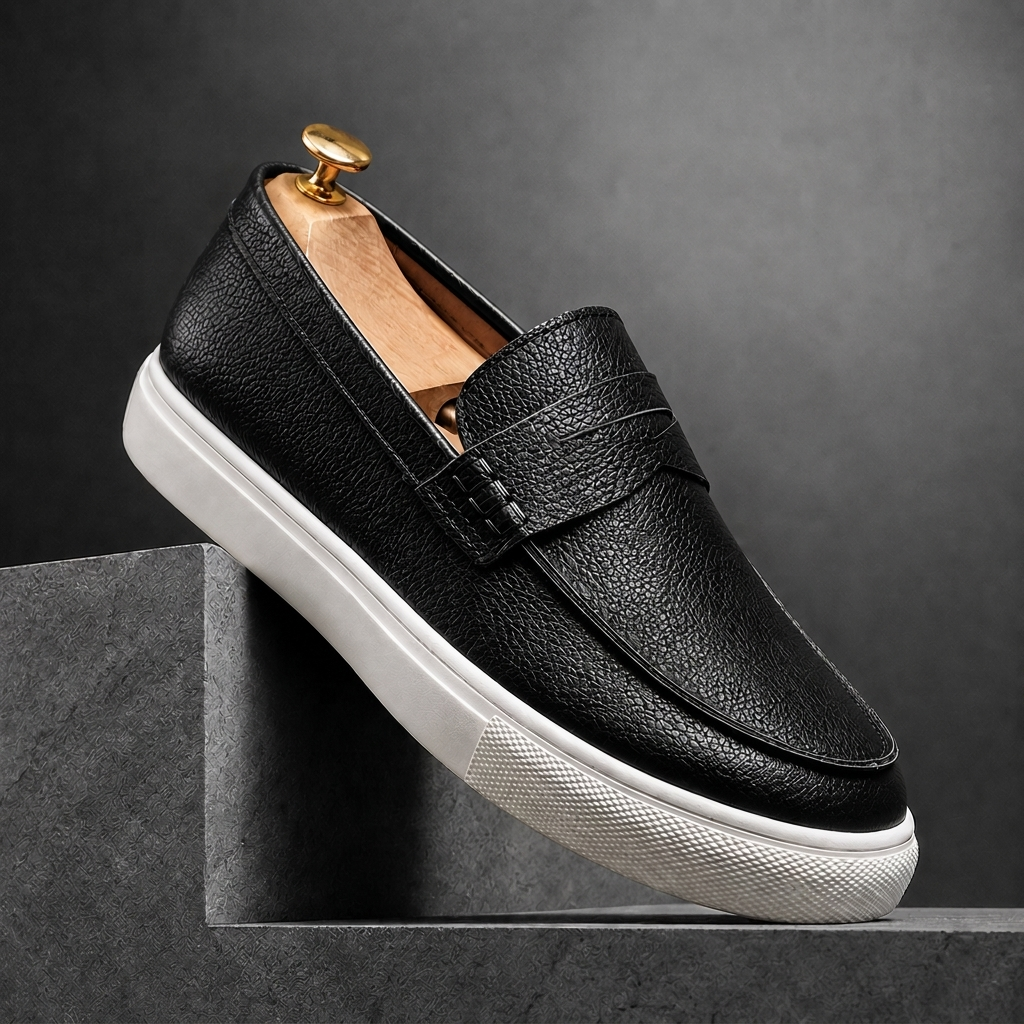 MORTLAKE TEXTURED LEATHER LOAFERS