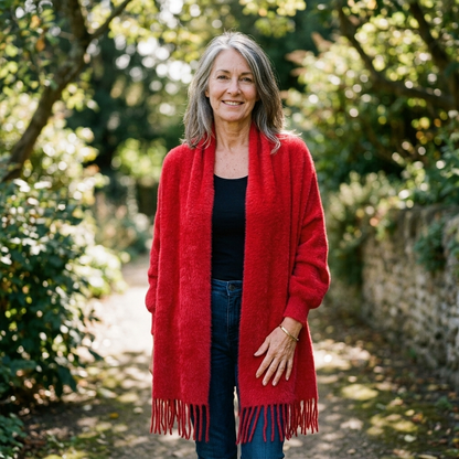 FERNLEIGH KNITTED FRINGE WRAP