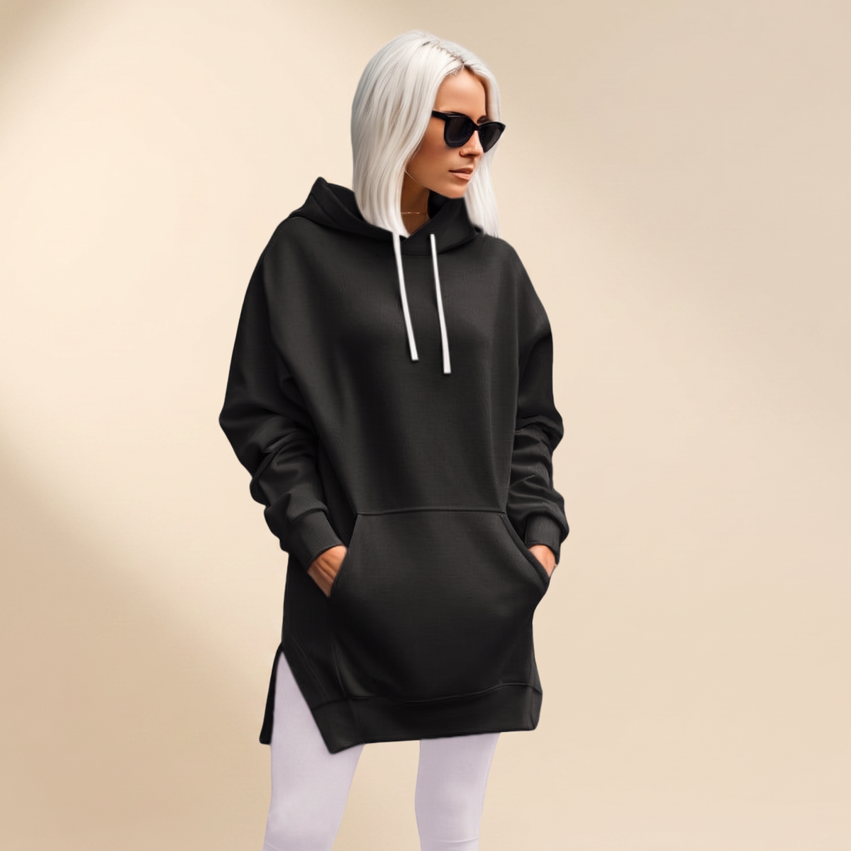 AVELMERE SOFT-FLEECE HOODIE DRESS