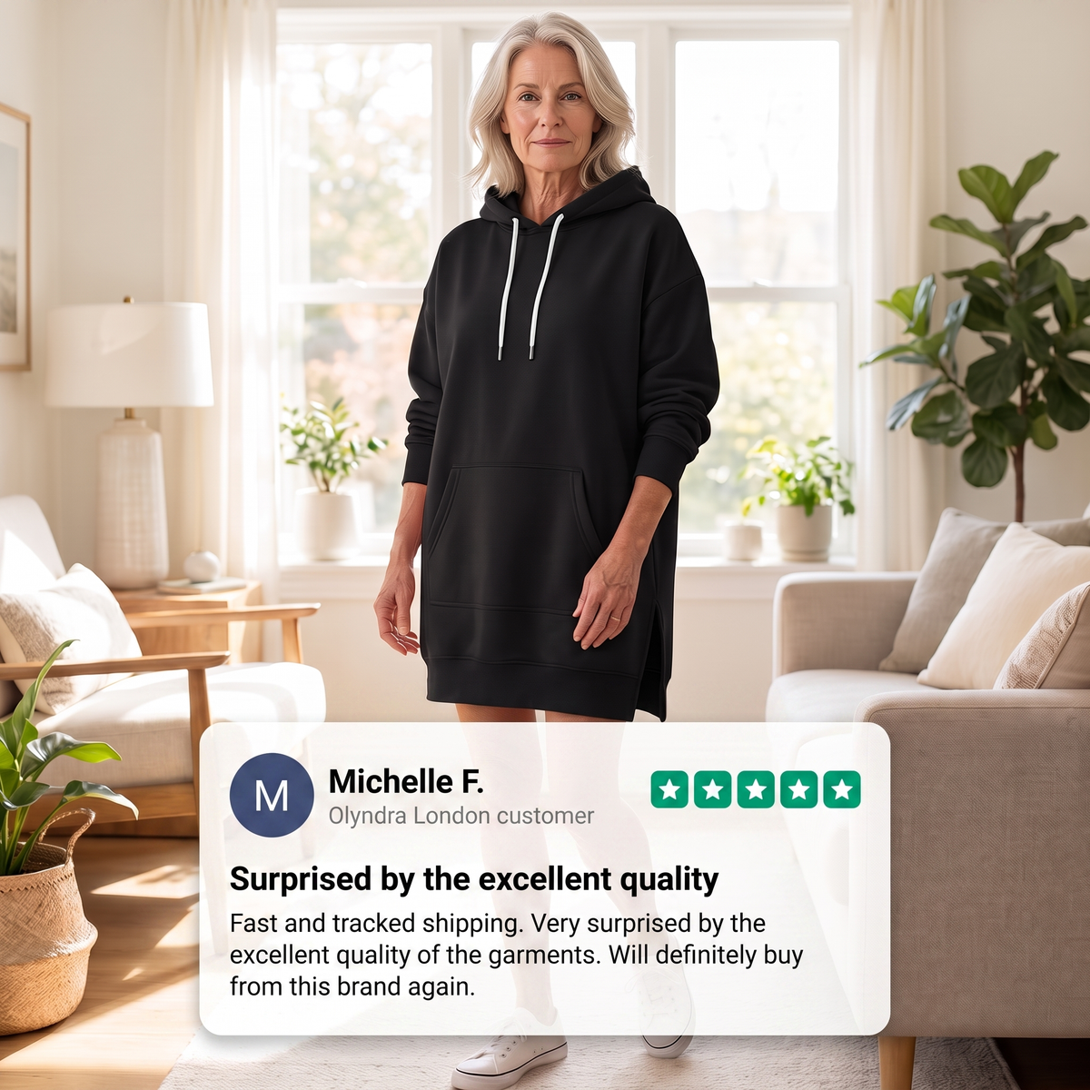 AVELMERE SOFT-FLEECE HOODIE DRESS