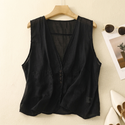 AUREFORD LIGHTWEIGHT LINEN TOP