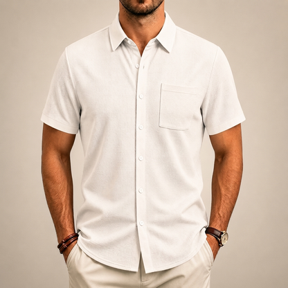 CALDHAM TEXTURED BUTTON-UP SHIRT