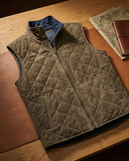 GIO QUILTED SUEDE VEST