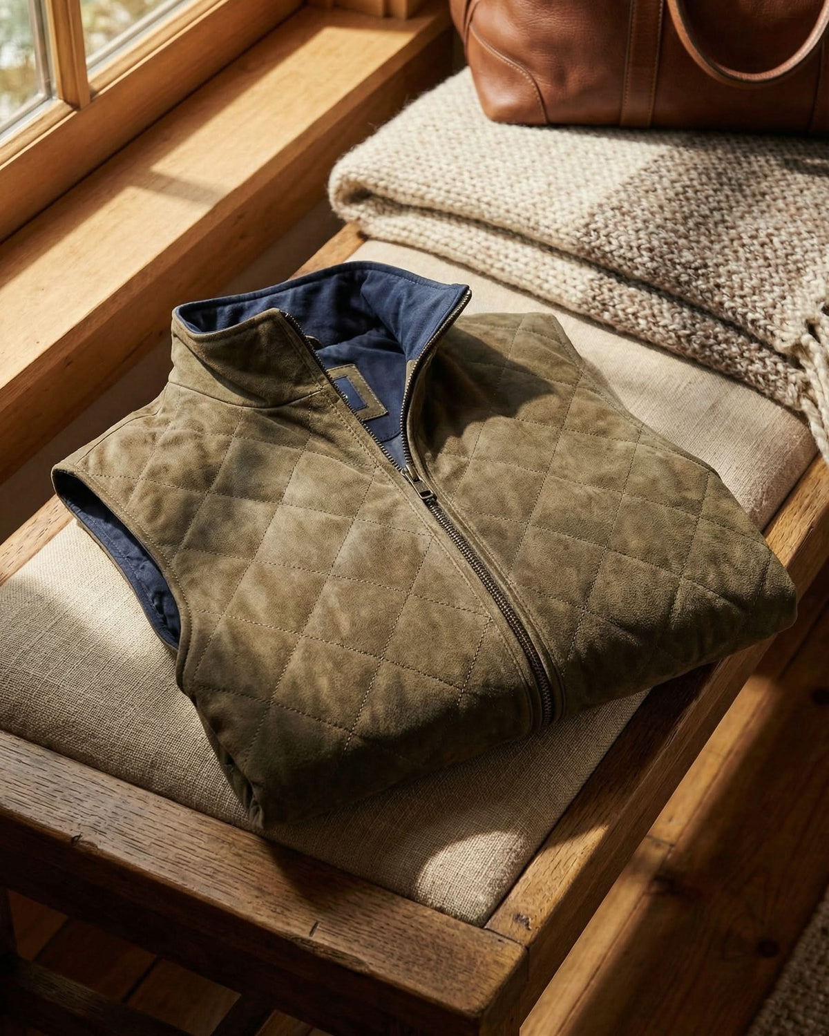 GIO QUILTED SUEDE VEST