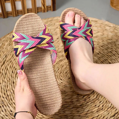 CELESTE SOFT LINEN SLIP-ONS