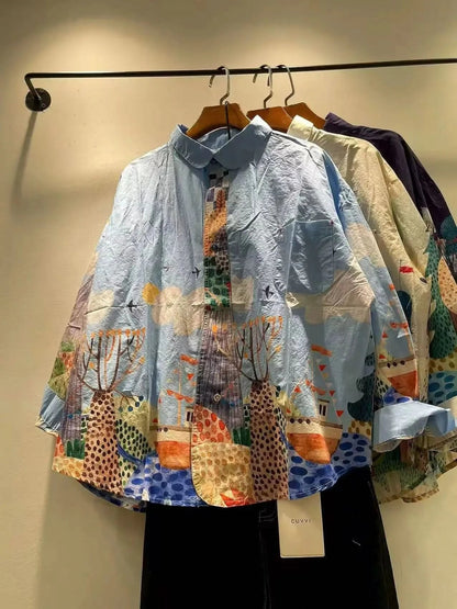 LORENA FUN PRINT OVERSIZED SHIRT
