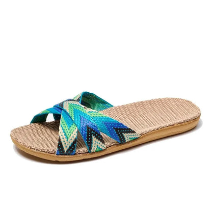 CELESTE SOFT LINEN SLIP-ONS
