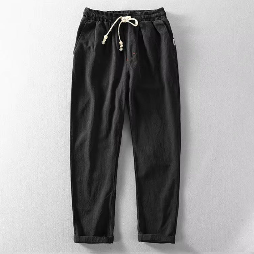 RELAXED LINEN BLEND TROUSERS