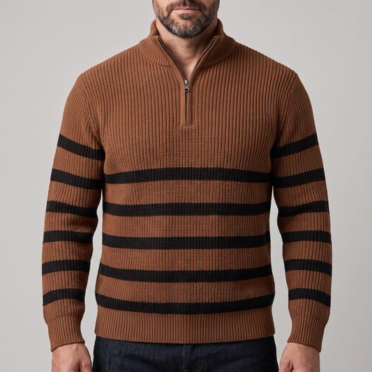BLACKWELL STRIPE ZIP SWEATER