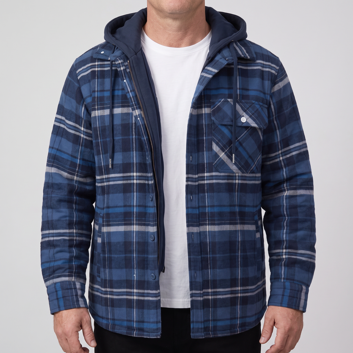 HARRY JACKET FLANNEL WITH REMOVABLE HOOD