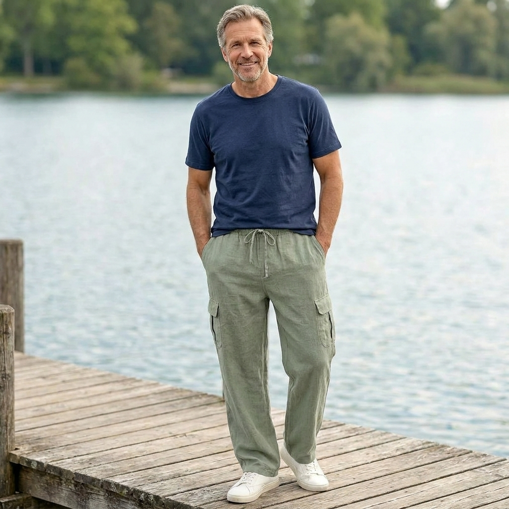 BROMLEY COTTON LINEN TROUSERS