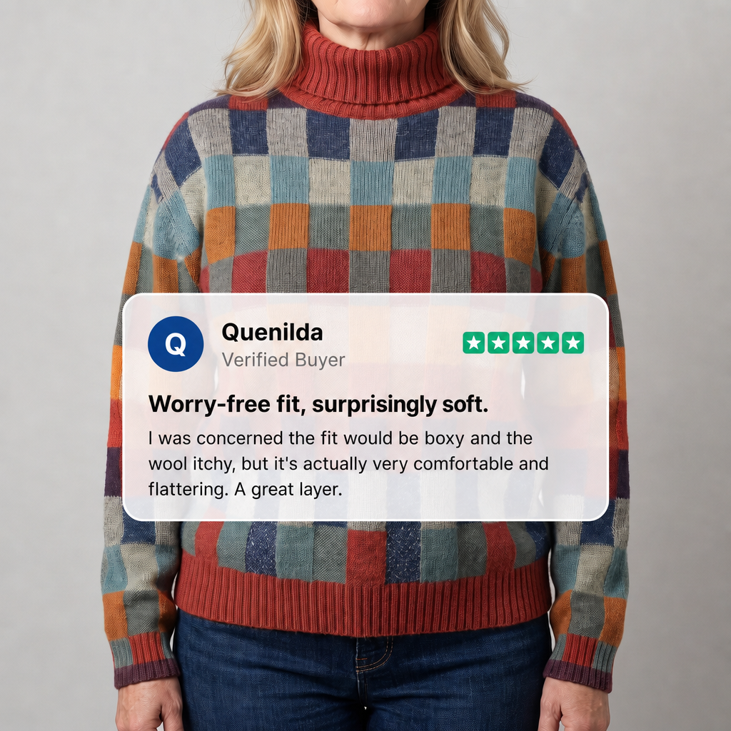 EMMA CHECKED MERINO JUMPER