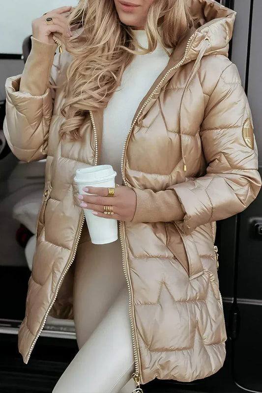 LUXURY WARM HOODED COAT