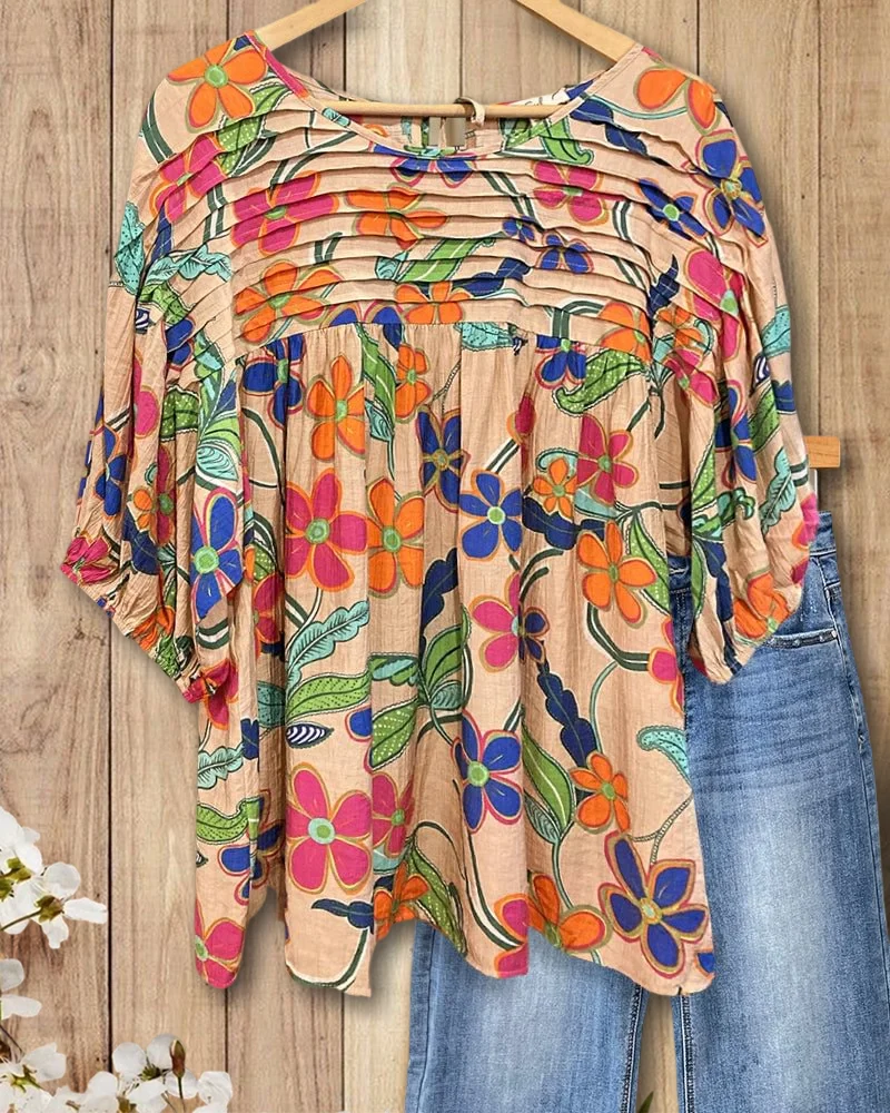 PRIMROSE FLORAL APPLIQUÉ BLOUSE
