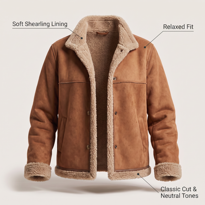 RUBY COSY SHEARLING-LINED JACKET