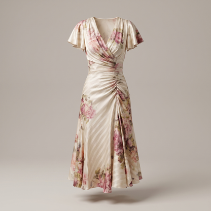 SATIN ELEGANCE MIDI DRESS