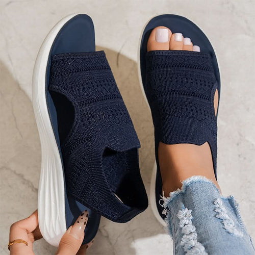 MARLENA BREATHABLE KNIT PLATFORM SANDALS
